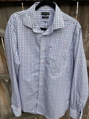 Lauren Ralph Lauren Purple Check Dress Shirt Regular Fit Stretch